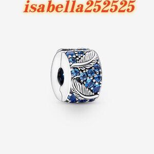 Pandora Curved Feather & Pavé Clip Charm|Pendant